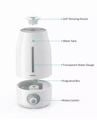 VALKIA Cool Mist Humidifier for Bedroom 1 GalLon Ultrasonic Humidifier 3L Pre…