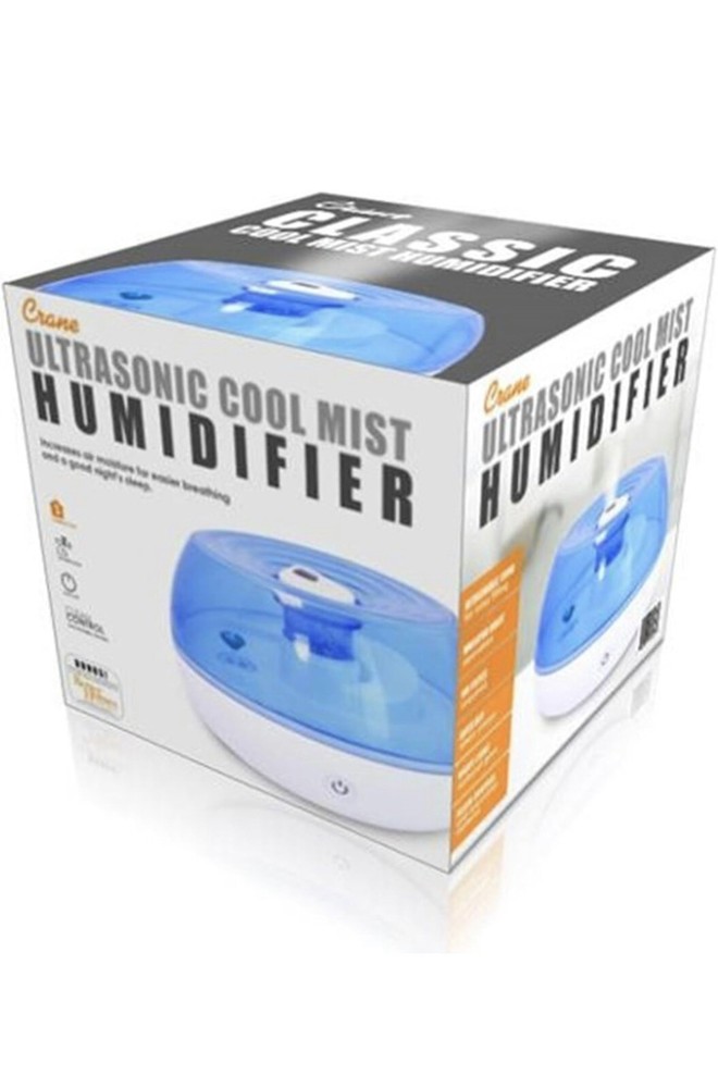Crane EE-5951 0.2 Gal. Ultrasonic Cool Mist Humidifier – Blue and White