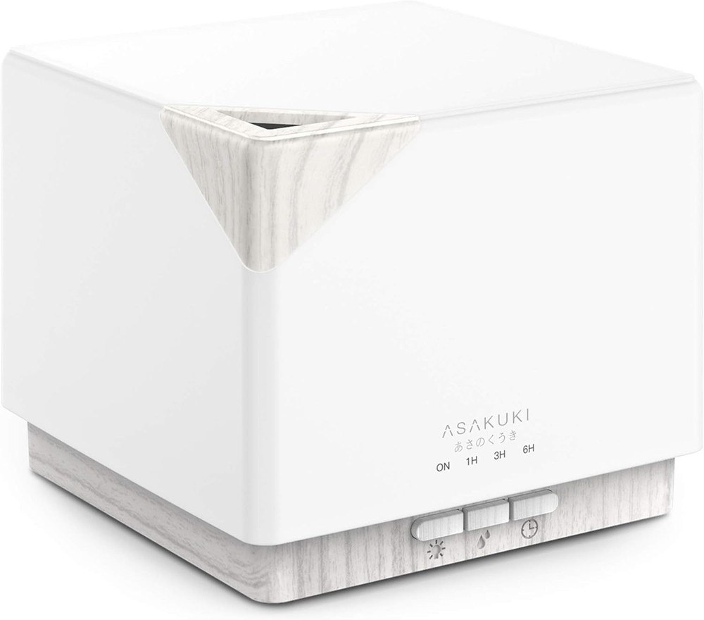 ASAKUKI 700 ml Premium Essential Oil Diffuser, 5 in 1 Ultrasonic White Wood