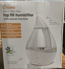 1 Gal. Top Fill Drop Cool Mist Humidifier with Sound Machine for Medium to Large