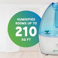 Pure Guardian H910BL Ultrasonic Cool Mist Humidifier, 14 Hrs. Run Time, 210 S…