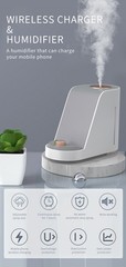 Adjustable Spray Size Wireless Charging Humidifier Over Voltage Protection