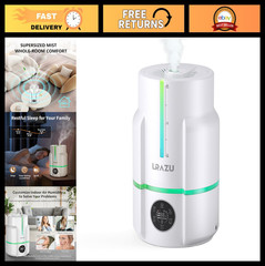 6L Cool Mist Humidifier for Large Rooms, 60H Quiet Operation, Easy Clean, Night
