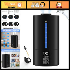 6L Cool & Warm Humidifier for Bedroom & Plants, Top Fill, Quiet, Auto Mode, 360°