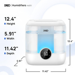 6L Top Fill Humidifiers for Bedroom, 60H Runtime 28 Db Quiet Supersized Cool Mis