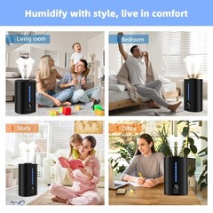 6L Cool & Warm Humidifier for Bedroom & Plants, Top Fill, Quiet, Auto Mode, 360°