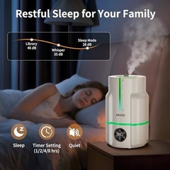 6L Cool Mist Humidifier for Large Rooms, 60H Quiet Operation, Easy Clean, Night