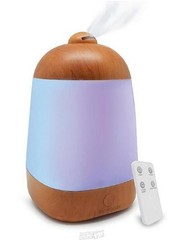 SpaMist Wood Grain Ultrasonic Diffuser with Remote by Sparoom LED Lights Remote