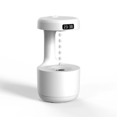 Anti-gravity humidifier w/ LED Clock Display, Ultrasonic Water Drip Humidifier，，