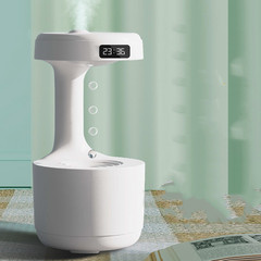 Bedroom Anti-Gravity Humidifier with Clock Water Drop Backflow Aroma Diffuser La