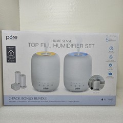 Pure Enrichment Hume Sense Top Fill Humidifier Set 2 Pack 3L Tank Auto Shut Off
