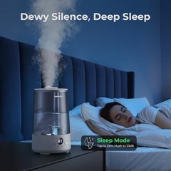 Cool Mist Humidifier for Bedroom, 3.6L Top-Fill, 34H Quiet Ultrasonic, BPA Free,