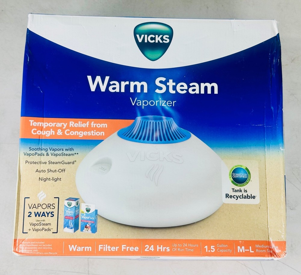 NIB Vicks Warm Steam Vaporizer – Relief From Cough & Congestion