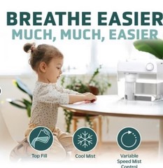PUREGUARDIAN ULTRASONIC HUMIDIFIER Auto Shut Off Cool Most 1 gallon NO FILTER