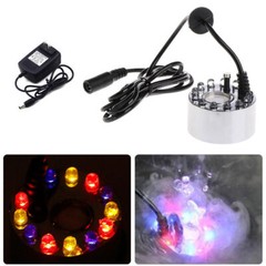 12 LED Ultrasonic Mist Maker Light Fogger Water Fountain Pond w/ Power Adapter