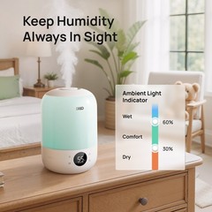 Cool Mist Humidifier for Room, 3.7L Top-Fill & 35H Runtime Ultrasonic Humidifier