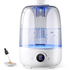 Homvana Humidifiers for Bedroom Diffusers – Top Fill 3.5L Cool 3.5L, White