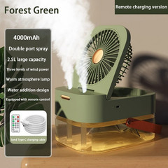 Wireless Humidifier with Fan 2.5L Large Capacity Water Mist USB Portable Air Con