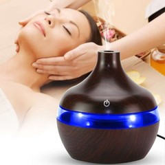 Electric Wood Purifier Mist Aroma Essential Oil Diffuser LED Humidifier 300ml US