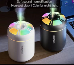 Fog Mini Humidifier Aroma Diffuser Color-Changing Night Light Black/White