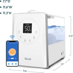 LV600S Smart Warm and Cool Mist Humidifiers for Home Bedroom Large Room, (6L) 75