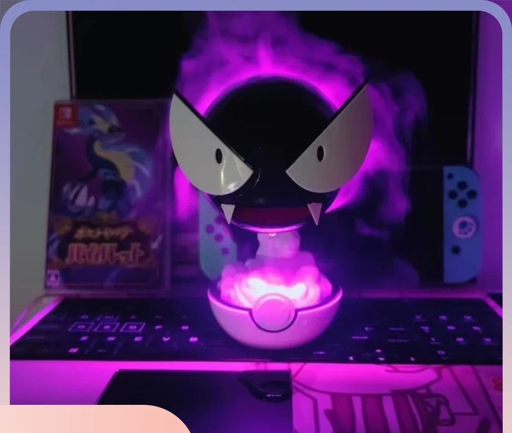 Anime Gastly Humidifier Pokémon LED Air Purifier Spray Lamp Desktop Decor Gift