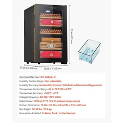 48L Electric Cigar Humidor Cabinet with Cooling, Spanish Cedar Shelves, 4 Layers