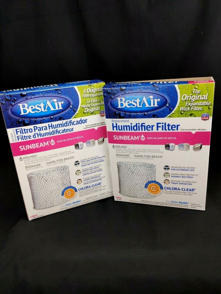 BestAir H64 Humidifier Replacement Filter Extended Life Air Lot Of 2 Indoor