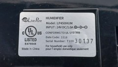 LivePure LP450HUM Ultrasonic Humidifiers 2‑Pack Cool Mist Units w/ Adapters