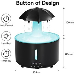 Raindrop Humidifier Essential Oil Diffuser 7 Color LED Quiet Rotating Decor New