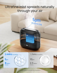 Smart Humidifiers for Bedroom, Top Fill 4L Supersized Humidifier Large Room w…