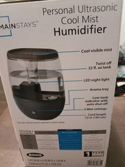 Mainstays 32fl Oz Personal Ultrasonic Cool Mist Humidifier Black