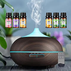 Essential Oil Diffuser 550ml Ultrasonic Humidifier 4 Timers Deep Wood Grain