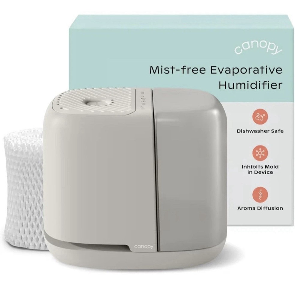 Canopy Bedside Humidifier White Replacement Unit w/ Filter & Aroma Stone