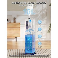 10L Ultrasonic Humidifier 60H Run Time 3 Moisture Modes Remote Aroma Diffuser US