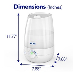 Vicks 1 Gallon Ultrasonic Cool Mist Humidifier White