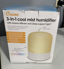 Crane 3-in-1 Cool Mist Humidifier with Aroma Diffuser and Sleep Support Light