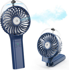 Portable Handheld Misting Fan, Nano-Mist Humidifier for Skincare & Makeup, 180°
