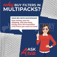 (6 PACK) COMPATIBLE With BIONAIRE BWF-100 HUMIDIFIER WICK FILTER REPLACEMENTS