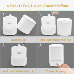 Difusor Aceites Esenciales 150ml USB Humidificador Aromaterapia Led 7 Colores