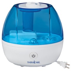 TheraCare Cool Mist Ultrasonic Humidifier, 0.5 Gallon Medium, Blue