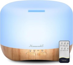 Homeweeks 300ml Essential Oil Diffuser, Quiet Aromatherapy Mist 300 ml, Wood