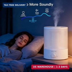 MegaWise Healthy Top-Refill Cool Mist Humidifiers for Bedroom, 24dB Ultrasonic A