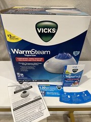 VICKS WARM STEAM VAPORIZER W/ 7 VAPOR PADS MODEL V150SGNLUPC TESTED USED FREE SH