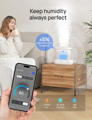 Dreo Smart Humidifiers for Bedroom, Top Fill 4L Supersized Humidifier Large Room