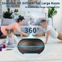 Essential Oil Diffuser 550ml Ultrasonic Aromatherapy Humidifier with Auto Shut