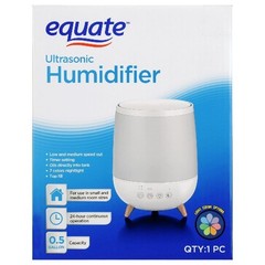 Equate Ultrasonic Humidifier, Diffuser, Cool Mist, Visible Mist, Filter-Free