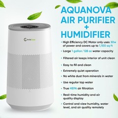 Elegant Air Purifier and Humidifier Combo with Smart App Control for 1100 sq ft