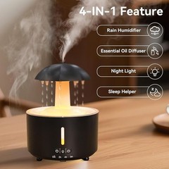 Raindrop Humidifier Essential Oil Diffuser 7 Color LED Quiet Rotating Decor New
