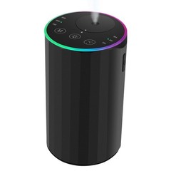 Waterless Essential Oil Diffuser, 7 Colors LED Light, Battery Powered Black